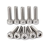 【ノーブランド品】M5x20　A2　ステンレス製　ネジ　六角　キャップ　ヘッド　ソケット　アレン　キー　ボルト　10個
