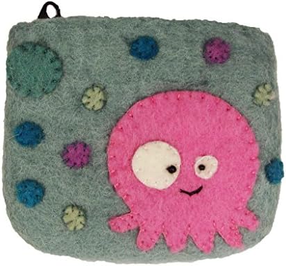 Wild Woolies Women's Fair Trade Felt Coin Purse - JELLY FISH