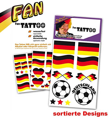 Tattoo ” Fan “, wasserfest, Deutschland, Germany, EM, WM, Fanartikel (Motiv 3)