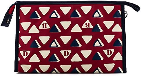 Cosmetic Bag, E-BLOOMY Triangle Pattern Cosmetic Bag Storage Organizer (Red)