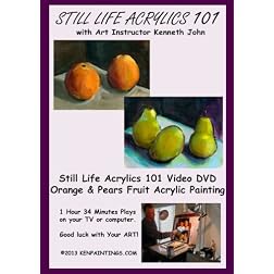 Acrylics Still Life Fruit Painting 101 Oranges & Pears