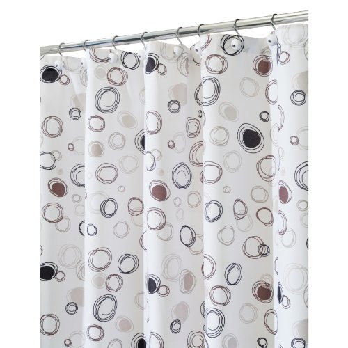 InterDesign Doodle 72-Inch by Curtain Black/Tan