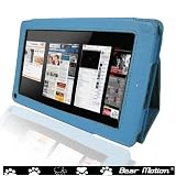 Bear Motion ® Premium 100% Genuine Leather Case for Kindle Fire Cover - Blue (72 Hours Extreme Value Buy)