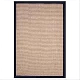 IMAGE OF Sisal Natural / Black Contemporary Rectangular Rug Size: 9' x 12'