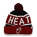 NBA Miami Heat '47 Brand Calgary Cuff Knit Hat with Pom, One Size, Black