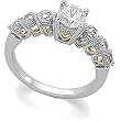 14K Two-Tone Gold Diamond Engagement Ring Semimount - 0.20 Ct. - CENTER STONE NOT INCLUDED