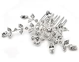 51fGNz2PBVL. SL160  Wedding Bridal Side Comb with Rhinestone Flowers 119