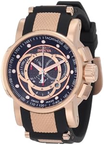 Invicta Men's 0900 S1 Chronograph Black Dial Black Polyurethane Watch by Invicta