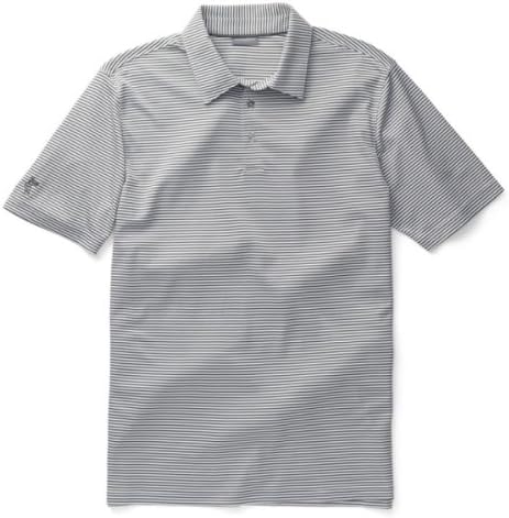 Ashworth Mens Ez-Tec2 Performance Interlock Mini Stripe Polo Large Dk Grey...