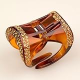 Anneau Golden Amber - Cubitas Avignon Collection (Hand-set Swarovski Crystals - Claw Clip)