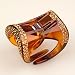 Anneau Golden Amber - Cubitas Avignon Collection (Hand-set Swarovski Crystals, Claw Clip)