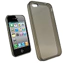 igadgitz Kristall Gel (TPU thermoplastisches Polyurethan) dauerhafte Schutzhülle Etui Case Hülle Tasche in Schwarz für Apple iPhone 4 HD 16gb & 32gb + Display Schutzfolie