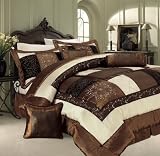 11pc Queen Bed in a Bag Covington Chocolate *Luxury*Comforter Set -1000tc Sheet Set Included