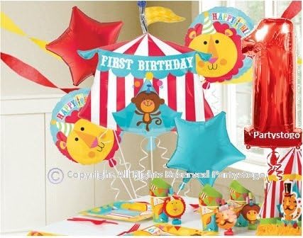 FISHER PRICE 1ST BIRTHDAY CIRCUS BALLOONS BOUQUET DECORATIONS SUPPLIES FIRST BIRTHDAY CIRCUS TENT WITH NUMBER ONE