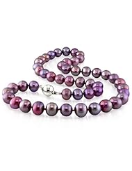 Sterling-Silver 9-9.5 MM Purple Freshwater Cultured Pearl Strand, 18"