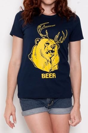 bear with antlers beer shirt