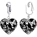 Handcrafted Heart BW Flight of the Butterfly Clip On Earrings