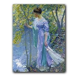 Waters Edge, Giverny, France - Box Set of 12 Greeting Cards with matching patterned envelopes