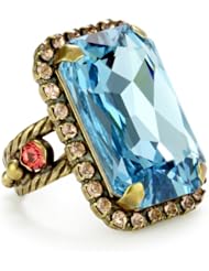 Sorrelli Octagonal Crystal Cocktail Adjustable Ring