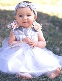 51fGfeOn8jL. SL160  Infant Baby Girl Formal Party Silk Top Dress #302