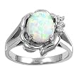 Sterling Silver Lab Created Opal Ring - 3mm Band Width - 15mm Face Height - Sizes: 5-9 - Clear CZ Sterling Silver Lab Created Opal Ring - 3mm Band Width - 15mm Face Height - Sizes: 5-9 - Clear CZ
