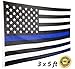 Police Creations Brand Thin Blue Line Flag USA 5x3 FT Full Size Police