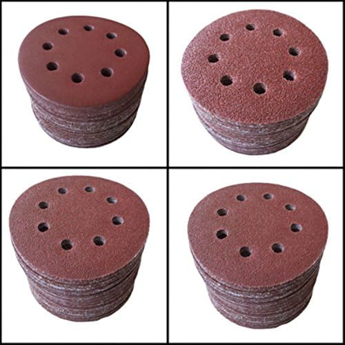 Moshine 10pcs 5" 8 Hole 2000 Grit Mix Sanding Disc Random Orbit Sandpaper Velcro Sander