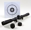 Luftgewehr Zielfernrohr 4x20 mit 11-mm-Montage + 10 ORIGINAL shoot-club Zielscheiben mit 250 g/m²