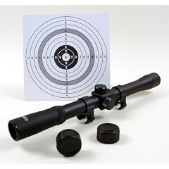 Luftgewehr Zielfernrohr 4x20 mit 11-mm-Montage + 10 ORIGINAL shoot-club Zielscheiben mit 250 g/m�