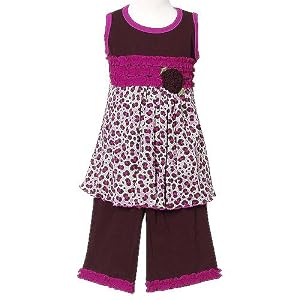 Sophias Style Infant Toddler Little Girls Pink Animal Print Set 12M-6X