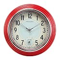 Retro Kitchen Wall Clock - Red