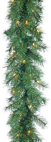 Sterling Tree Company 9' x 14" Aspen Spruce Garland w/Clear Lights