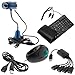 GTMax 5pcs - USB Webcam 12MP High Def Night Vision + USB/PS2 Foldable Flexible Silicone Keyboard + USB Wired Handheld Mouse + USB 2.0 4-Port Hub + 6FT usb extension cable for Computer, Desktop, Notebook