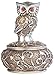 George S. Chen Imports SS-G-54365, 4 Inch Silver and Bronze Owl with Red Gems Trinket Box