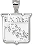 New York Rangers Solid Sterling Silver Shield Logo Giant Pendant