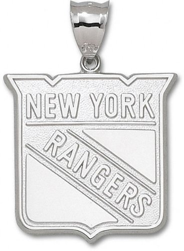 New York Rangers Sterling Silver Shield Logo Giant Pendant