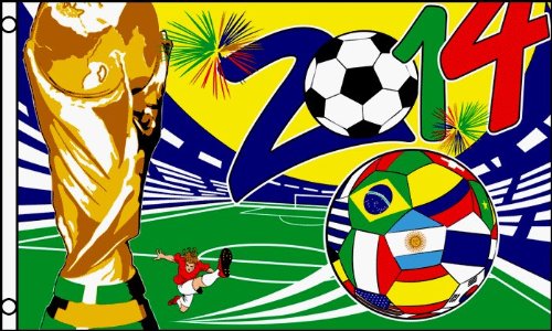2014 WORLD CUP Soccer Brasil Trophy FLAG 3'x5' Banner Brazil