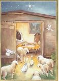 Caspari Early Morning Visitors 20 Holiday Cards with 20 Envelopes