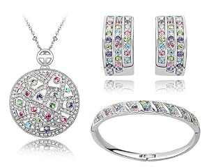 Ninabox - Mirroir Magique - Parure Collier/Bracelet/Boucle d'oreille - Swarovski Elements - Multicolore