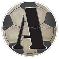 'A' Soccer Ball Alphabet Letter Name Wall Sticker - baby nursery boys sports room decor baby nursery boy sport room decor decoration decorations mural stickers bedroom