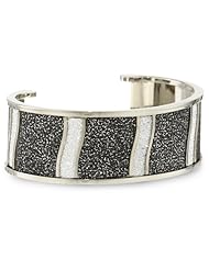 Rebecca "Half Moon Glam" Shimmering Overlay Bronze Cuff Bracelet