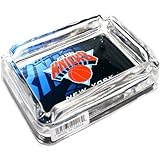 Image New York Knicks Glass Ashtray - Dimensions 3 Inch x 4 Inch - Simulated Black Velvet Botton