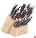 Cuisinart 21-piece Triple Rivet Cutlery Block Set with bonus Cutting Board, Natural Wood Block