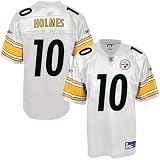 Reebok Pittsburgh Steelers #10 Santonio Holmes White Replica Football Jersey