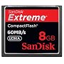 Sandisk 8GB Extreme CF memory card - UDMA 60MB/s 400x (SDCFX-008G-P61, Retail Package)