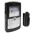 RIM BlackBerry 8800 8830 PDA Black Aluminum Metal Hard Cover Case with Belt Clip