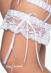 Satin Lace Garter With Rose Bow