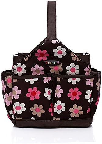 Mengma Waterproof Nylon printing Nappy Tote Handbag maternity Nursing baby bag Mothers sorting bag zipper closure brown