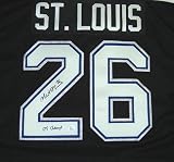 Martin St. Louis Autographed/Hand Signed Tampa Bay Lightning Black Jersey with 04 Champs Inscriptio