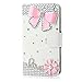 AMASELL Samsung Galaxy Core Prime Bling Crystal Diamond Handmade Folio Wallet Stand PU Leather Case with cash/card holder For Samsung Galaxy Core Prime, Galaxy Win 2, pink bowknot